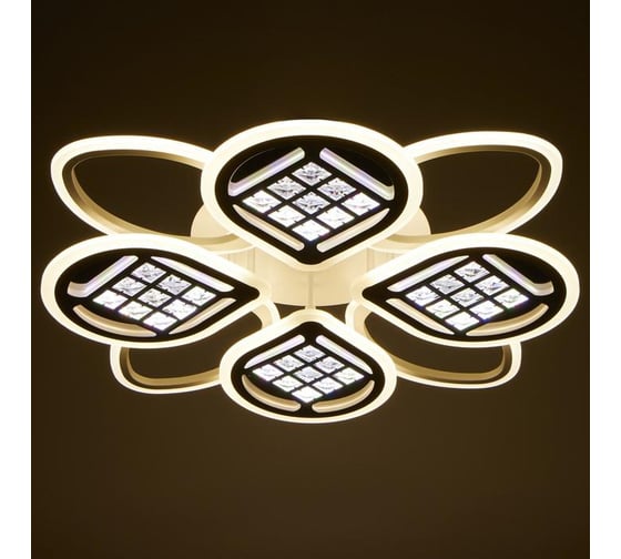 Люстра BayerLux с ПДУ 1150/8 LED 256Вт 3000-6000К диммер белый 73х73х10 см 5250753