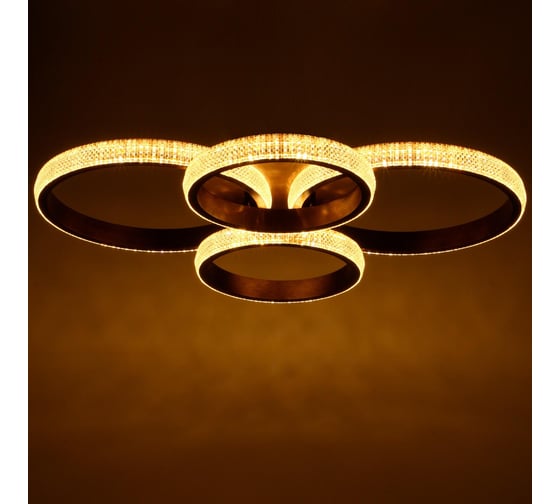 Люстра BayerLux с ПДУ 88002/4 LED 148Вт 3000-6000К диммер кофе 82х64х14 см 4941097