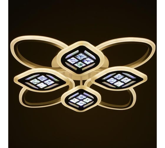 Люстра BayerLux с ПДУ 1162/8WT LED 160Вт 3000-6000К диммер белый 70х70х10 см 5250777