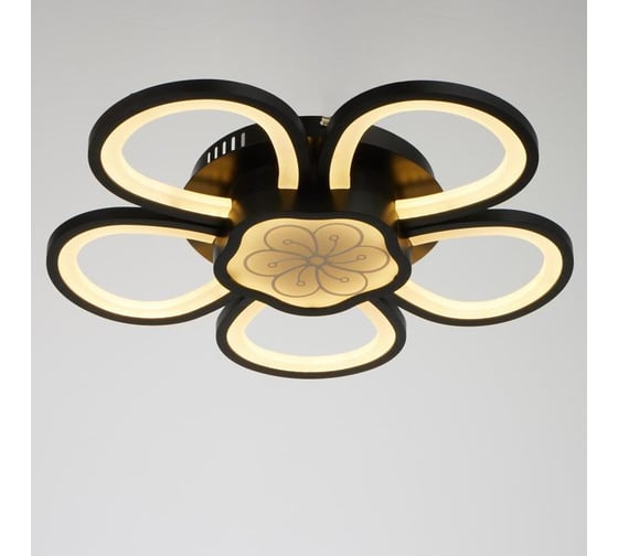 Люстра BayerLux с ПДУ 10034/6BK LED 124Вт 3000-6000К диммер черный 62х62 см 5177777 1