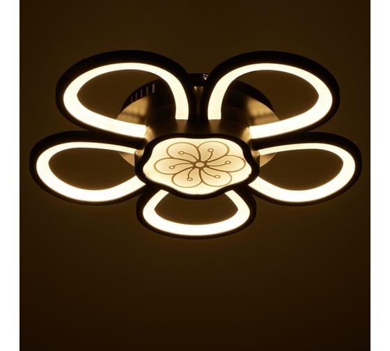 Люстра BayerLux с ПДУ 10034/6BK LED 124Вт 3000-6000К диммер черный 62х62 см 5177777