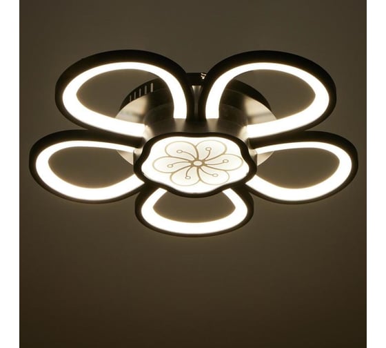 Люстра BayerLux с ПДУ 10034/6BK LED 124Вт 3000-6000К диммер черный 62х62 см 5177777