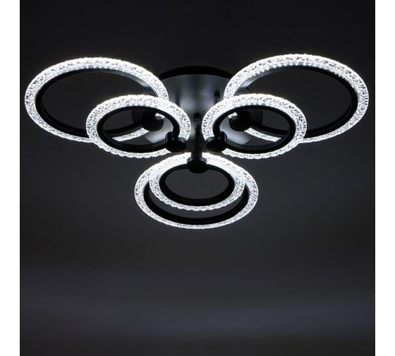 Люстра BayerLux с ПДУ 59120/6BK LED 120Вт 3000-6000К диммер черный 65х65х10 см 5109288