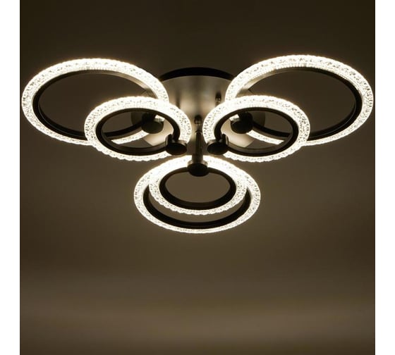 Люстра BayerLux с ПДУ 59120/6BK LED 120Вт 3000-6000К диммер черный 65х65х10 см 5109288