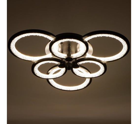 Люстра BayerLux с ПДУ 59116/6BK LED 162Вт 3000-6000К диммер черный 65х65х10 см 5109284