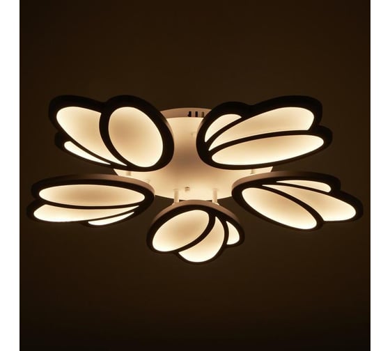 Люстра BayerLux с ПДУ 59133/5WT LED 70+70Вт 3 режима диммер белый 67х67х14 см 5109322
