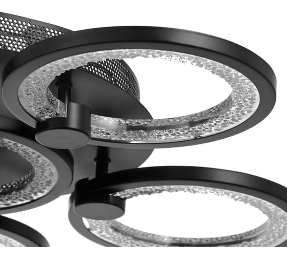 Люстра BayerLux с ПДУ 71103/6BK LED 132Вт 3000-6000К диммер черный 51х51х10 см 5108264