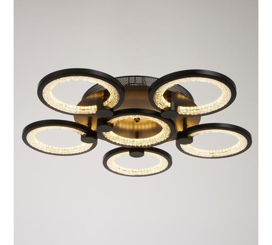 Люстра BayerLux с ПДУ 71103/6BK LED 132Вт 3000-6000К диммер черный 51х51х10 см 5108264