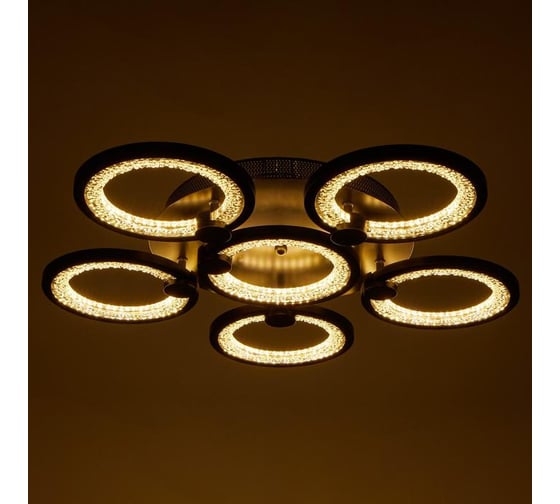 Люстра BayerLux с ПДУ 71103/6BK LED 132Вт 3000-6000К диммер черный 51х51х10 см 5108264