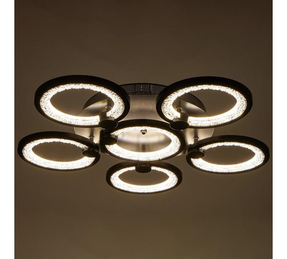 Люстра BayerLux с ПДУ 71103/6BK LED 132Вт 3000-6000К диммер черный 51х51х10 см 5108264