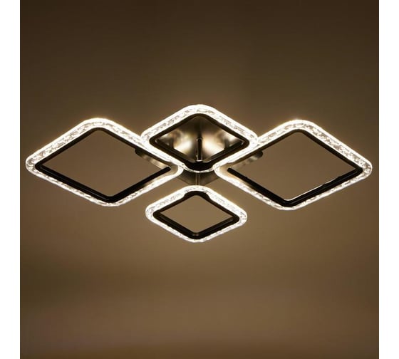 Люстра BayerLux с ПДУ 10020/4BK LED 96Вт 3000-6000К диммер черный 71х50 см 5177731