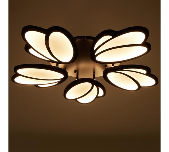 Люстра BayerLux с ПДУ 59133/5BK LED 70+70Вт 3 режима диммер черный 67х67х14 см 5109321