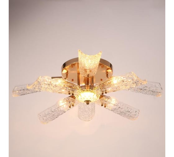 Люстра BayerLux 86304/8, E14 40Вт+LED 9Вт золото 50х50х20 см 5109342