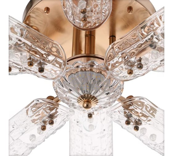 Люстра BayerLux 86304/8, E14 40Вт+LED 9Вт золото 50х50х20 см 5109342