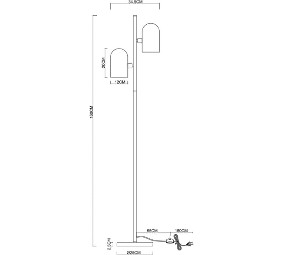 Светильник напольный ARTE LAMP A5454PN-2PB