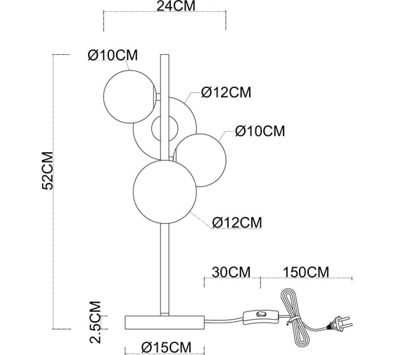 Светильник настольный ARTE LAMP A2243LT-4BK