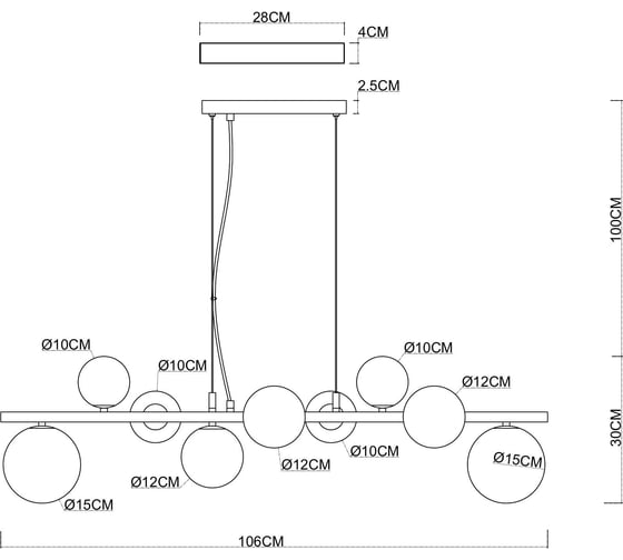 Светильник подвесной ARTE LAMP A2243SP-9BK