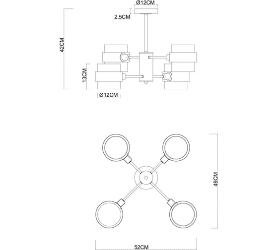 Светильник подвесной ARTE LAMP A8205SP-4BK