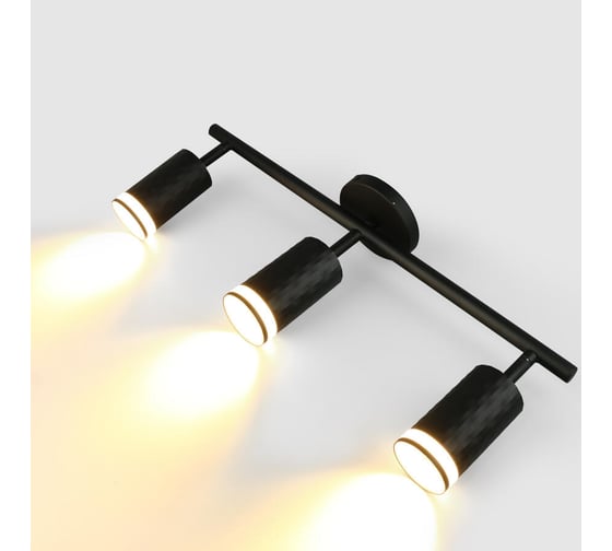 Светильник потолочный (спот) на круглом основании General Lighting Systems тройной с боковым рассеивателем серия \\Кирпич\\ 661870