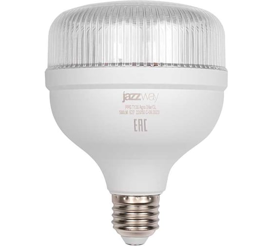 Лампа светодиодная Jazzway PPG T130 Agro 24Вт CL E27 прозрачная 130x99мм для растений красный/синий спектр 5050365 1