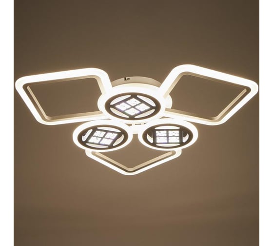 Люстра BayerLux с ПДУ 1157/6WT LED 144Вт 3000-6000К диммер белый 73х73х10 см 5250763