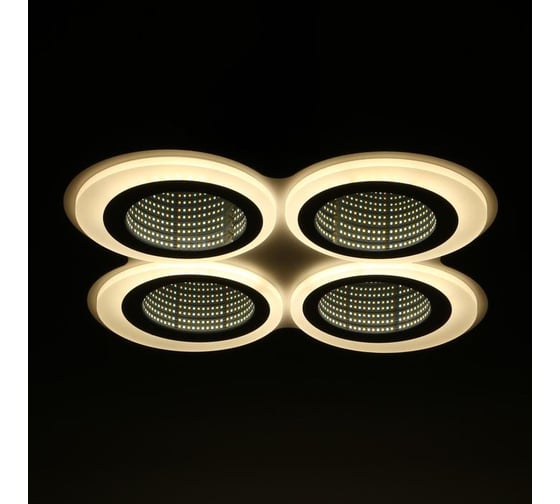 Люстра BayerLux с ПДУ 10035/5 LED 95Вт 3000-6000К диммер 3D подсветка белый 49х49 см 5169319