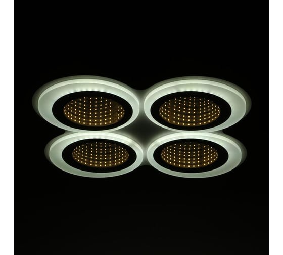 Люстра BayerLux с ПДУ 10035/5 LED 95Вт 3000-6000К диммер 3D подсветка белый 49х49 см 5169319