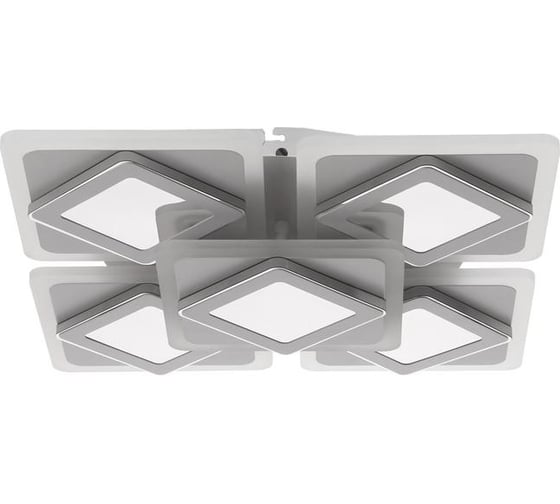 Люстра BayerLux с ПДУ 10036/5 LED 150Вт 3000-6000К диммер 3D подсветка белый 59х59 см 5169320