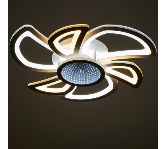 Люстра BayerLux с ПДУ 10013/7 LED 120Вт 3000-6000К диммер с подсветкой белый 52х52х13 см 5169341