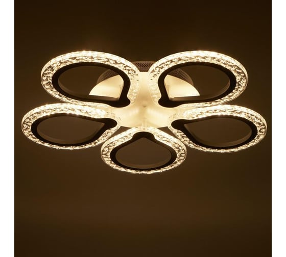 Люстра BayerLux с ПДУ 10022/5WT LED 80Вт 3000-6000К диммер белый 52х52 см 5177744