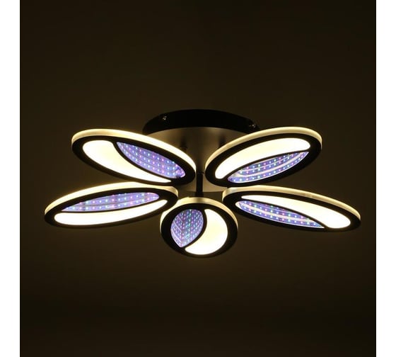 Люстра BayerLux с ПДУ 69671/5BK LED 100Вт диммер 3000-6000K черный 49х49 см 5130695