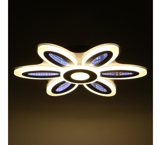 Люстра BayerLux с ПДУ 69670/6+1BK LED 124Вт диммер 3000-6000K черный 52х52 см 5130693
