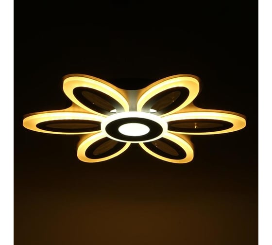 Люстра BayerLux с ПДУ 69670/6+1BK LED 124Вт диммер 3000-6000K черный 52х52 см 5130693