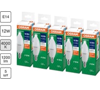 Лампа светодиодная Osram LED Value свеча (В), 960лм, 12Вт (замена 100Вт), 4000К, E14, 5 шт 4099854308703