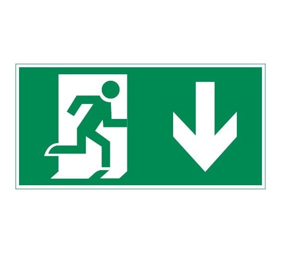 Пиктограмма VARTON Vault SST Выход вниз 150x300мм V4-EM-00.1530.ADV-0005 1