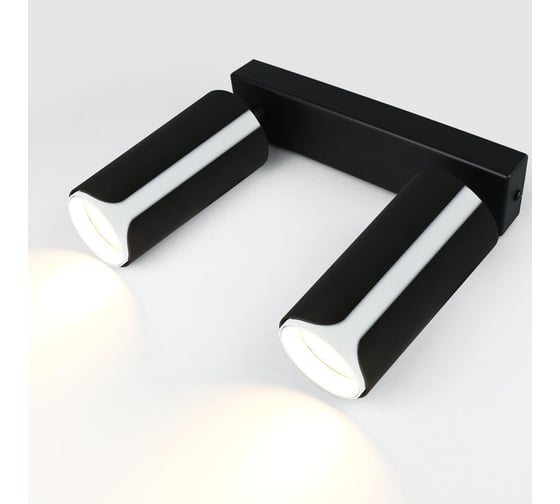 Светильник General Lighting Systems спот, на основании, двойной, накладной, D58*H130мм, серия Монохром, General GWL-2GU10-M- 661712 1
