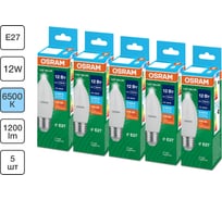 Светодиодная лампочка Osram LED VALUE CLB100 12SW/865 230VFR E27 RU 5 лампочек в отгрузочной упаковке 4099854308826