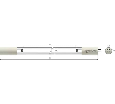 Лампа бактерицидная LightBest GPH 1148T6L/4P 120W 0,8A 700709073
