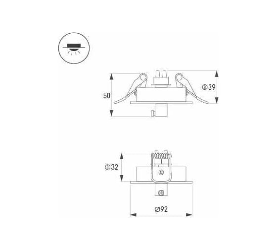 Чаша потолочная встраиваемая Arlight SPX-CANOPY-R90-C6.5 1шт 046017(1)