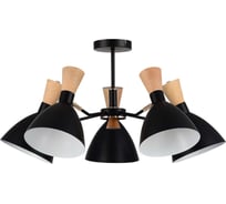 Светильник потолочный EVOLUCE Черный/Черный, Светлое дерево, Золотистый E14 5*40W SLE1256-402-05