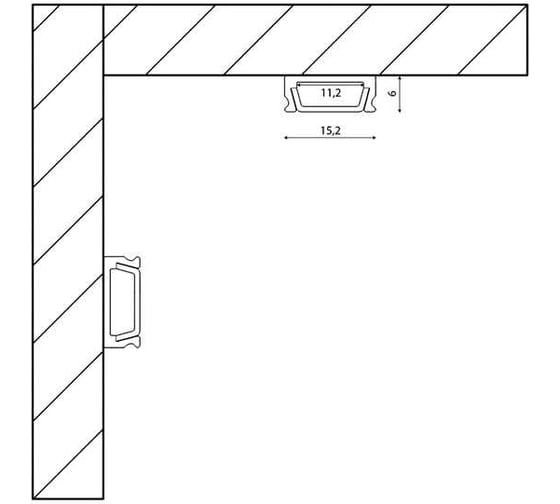 Комплект SWG SF-1506-BL профиль накладной, черный, П-образный, 2м, шт 00-00020193