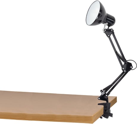 Настольная лампа-светильник SONNEN TL-006, струбцина, 40 Вт, Е27, черный, высота 50 см 237648