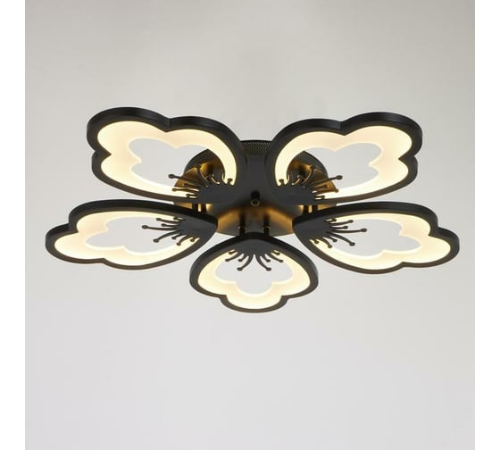 Люстра BayerLux с ПДУ 10032/5BK LED 140Вт 3000-6000К диммер черный 62х62 см 5177774