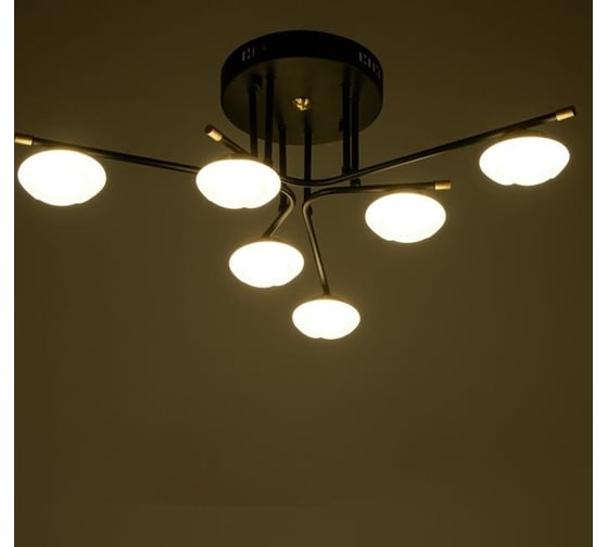 Люстра BayerLux 63413/6 LED 30Вт 4000К черный-золото 70х70х22 см 5043866