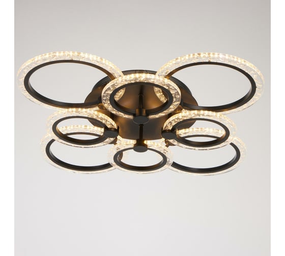 Люстра BayerLux с ПДУ 71166/8 LED 160Вт диммер 3000-6000К черный 73х73х14,5 см 4934950