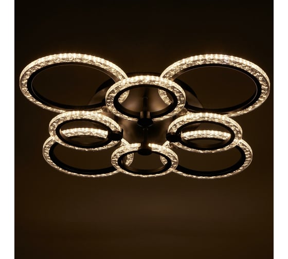 Люстра BayerLux с ПДУ 71166/8 LED 160Вт диммер 3000-6000К черный 73х73х14,5 см 4934950