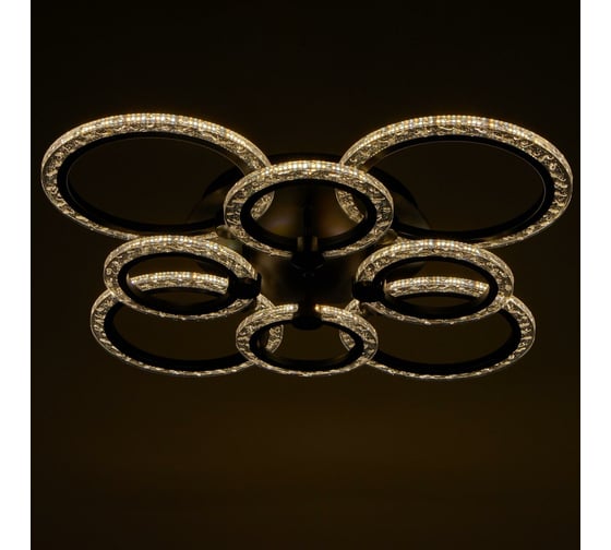Люстра BayerLux с ПДУ 71166/8 LED 160Вт диммер 3000-6000К черный 73х73х14,5 см 4934950