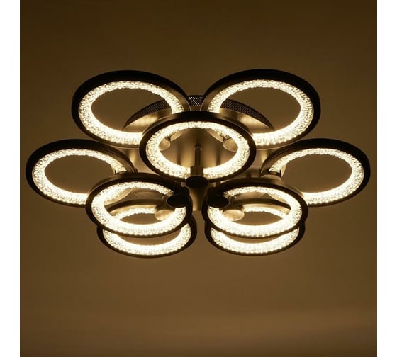 Люстра BayerLux с ПДУ 71103/9BK LED 198Вт 3000-6000К диммер черный 59х59х10 см 5108265