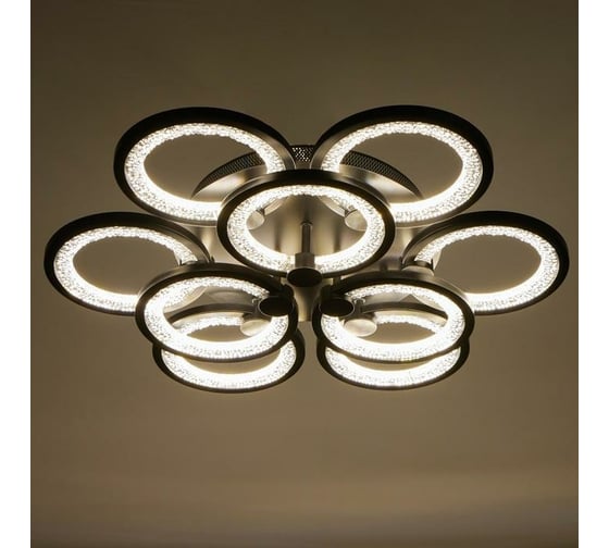 Люстра BayerLux с ПДУ 71103/9BK LED 198Вт 3000-6000К диммер черный 59х59х10 см 5108265