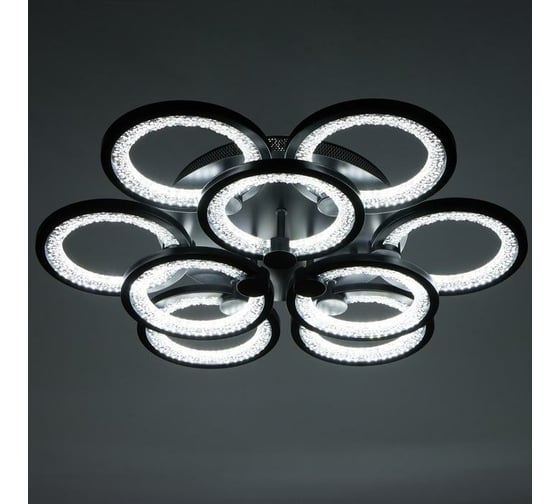 Люстра BayerLux с ПДУ 71103/9BK LED 198Вт 3000-6000К диммер черный 59х59х10 см 5108265